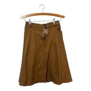 Hello Yellow Girls Brown Denim A Line Skirt Size 16 Elastic Waist Pull On